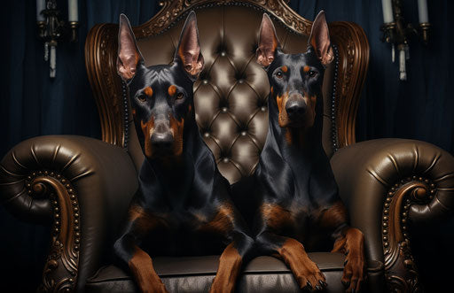 Family dog: dream in dark blue and amber