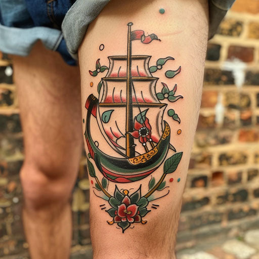 Inspiring nautical tattoos, in the style of Sailor Jerry