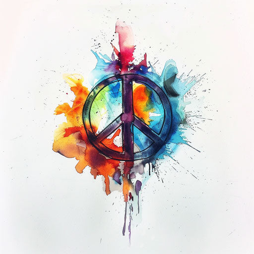 Artistic peace tattoo sketch in flat style