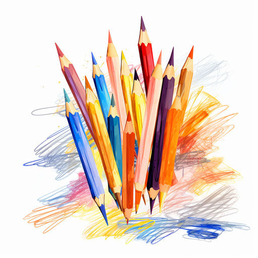 Pencil drawing in the style of Impressionistic Art, on white background