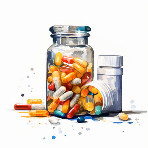 Medication illustration in oil painting style