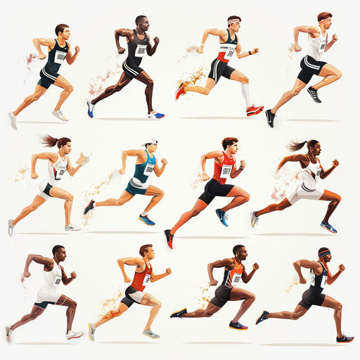 Athletics clipart in a photo-realistic style on flat white background