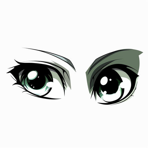 Green and Gray Anime Eyes