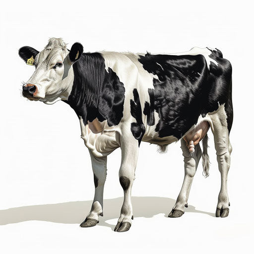 Cow vector png in photorealistic style on white background