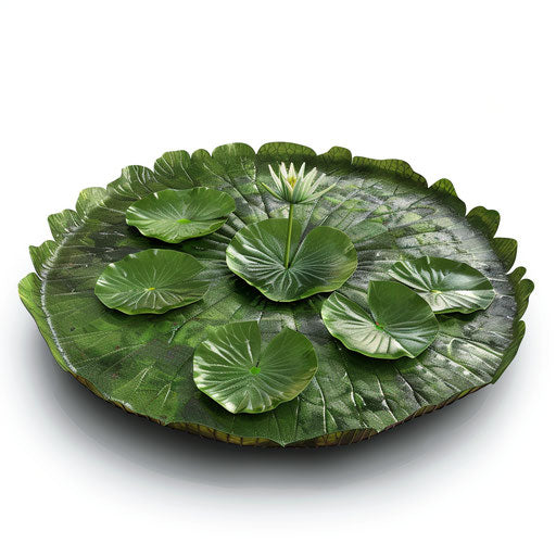 Realistic Lily Pad Clipart with Flat White Background