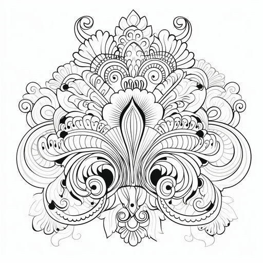 Henna design printable coloring pages
