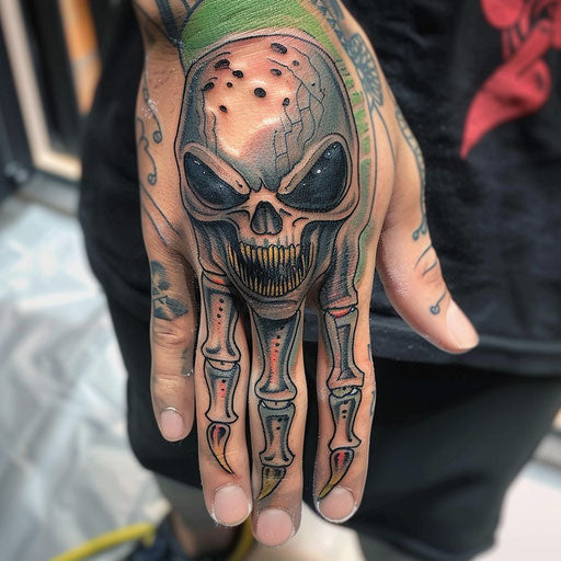 alien knuckle tattoos, Humberto Ramos style