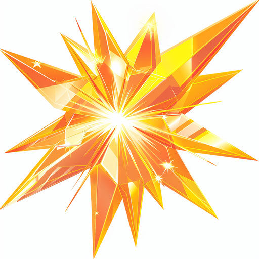 Star in PNG clip in light orange and light gold style