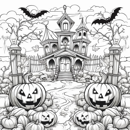 Free Halloween coloring pages, Halloween coloring page for kids, expansive