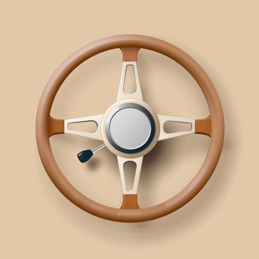 Realistic steering wheel illustration with random background