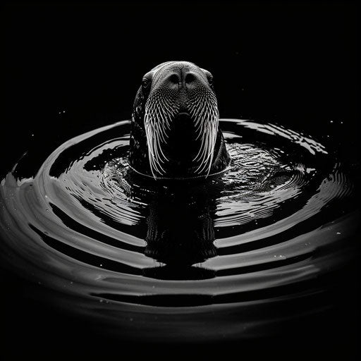 Majestic movements of a walrus in the water