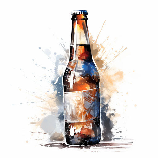 Beer bottle in Impressionistic Art style