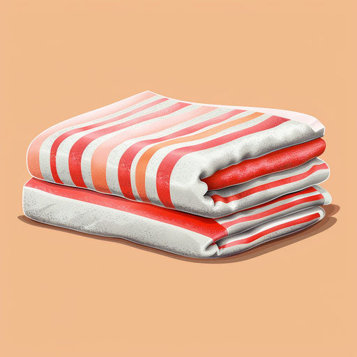 Towel clipart in realistic style with flat random background, glossy finish and sharp outlines