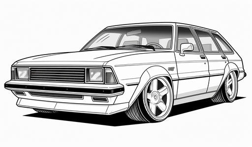Elegant car in Larry Elmore style, angular lines