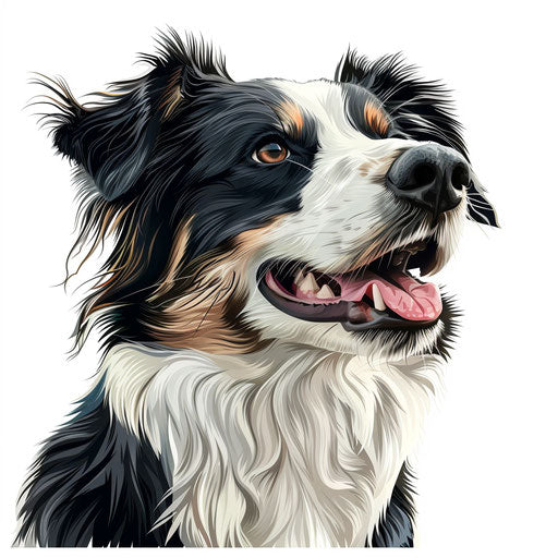 Realistic Dog Clipart on Flat White Background