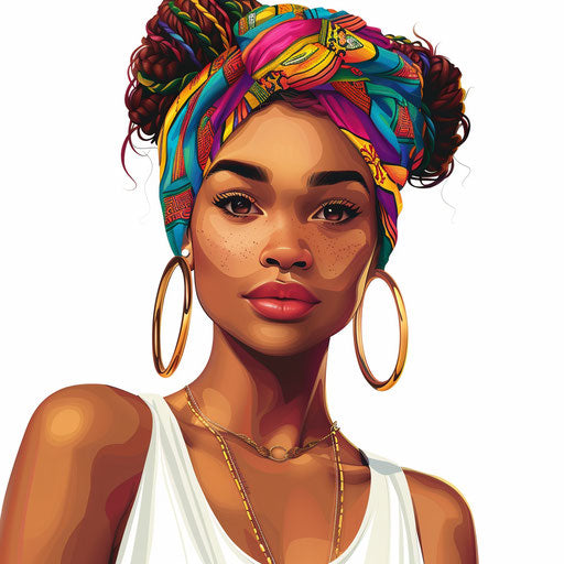 Realistic Juneteenth clipart on flat white background, bright colors and smooth finishes