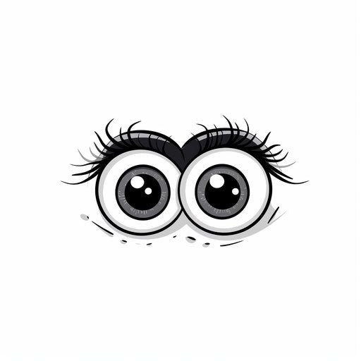 Cartoon eyes in Minimalist style, on white background