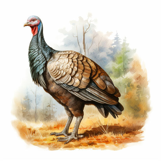 Cute turkey clipart in the style of Oil painting, on a white background