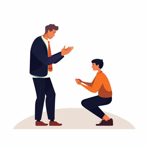 Minimalist-style clipart of respect, on a white background