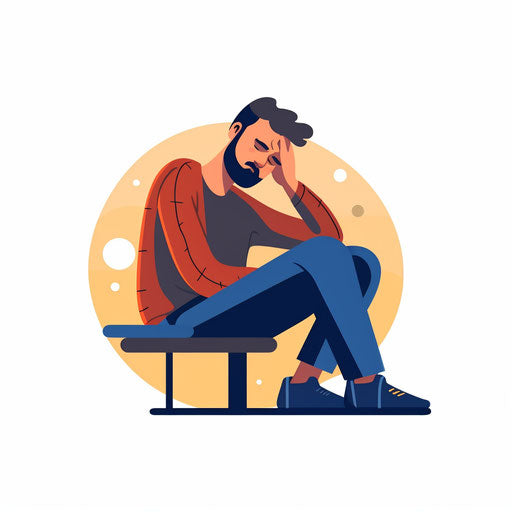 Tired minimalist clipart on white background