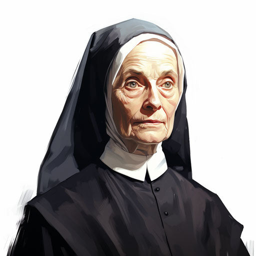 Religious illustration in the style of oil painting on white background