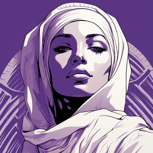 Egyptian woman with a white scarf on her head