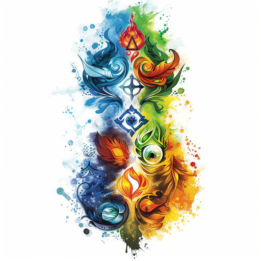 Interconnected symbols of four elements