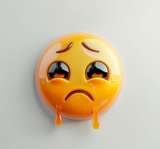 Sadness on white background