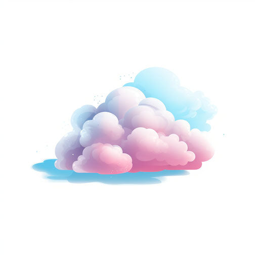 Cloud png clipart in Minimalist style, on white background