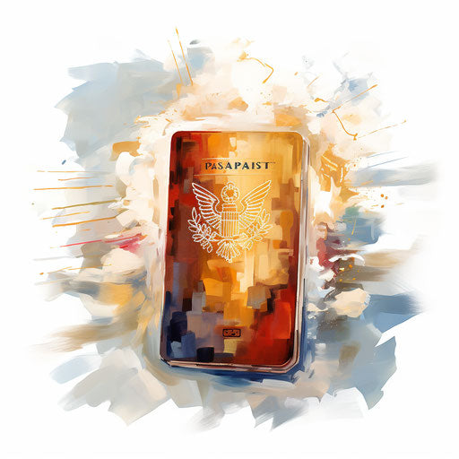 Passport illustration in the style of oil painting, on a white background