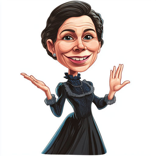 Intriguing Clara Barton Caricature Clipart for Book Illustrations
