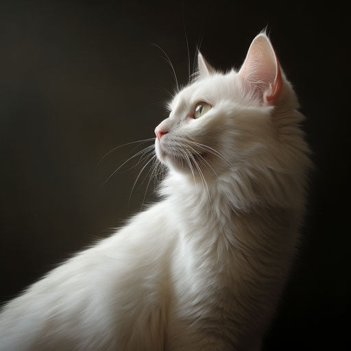 White cat sideview