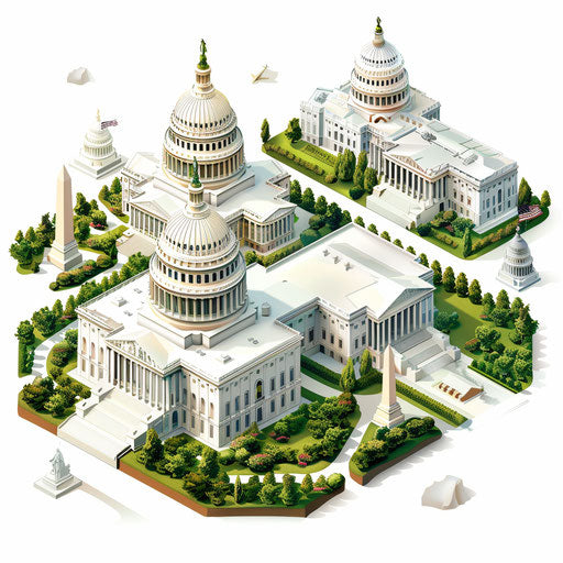 Government clipart with dynamic colors on white background