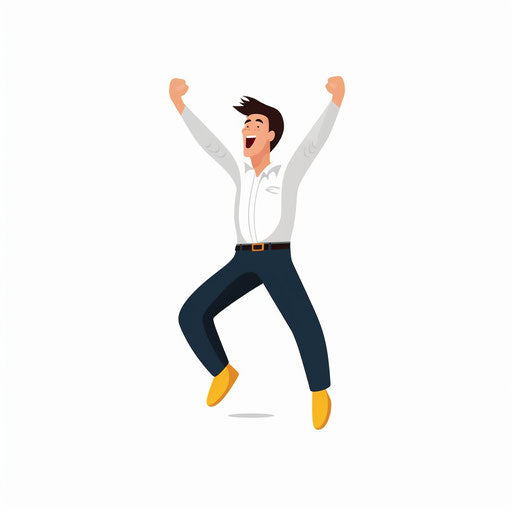 Excited clipart in Minimalist style on white background