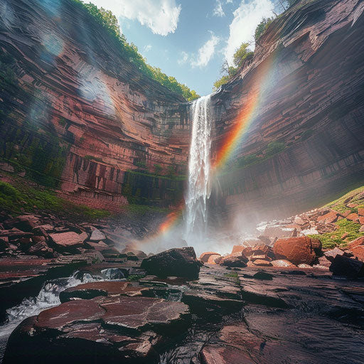 Kaaterskill Falls, New York, rainbow Erez Marom style