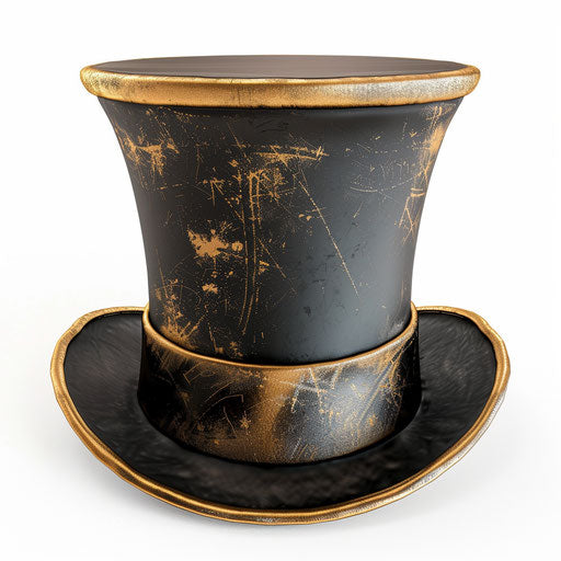 Realistic top hat clipart on flat white background