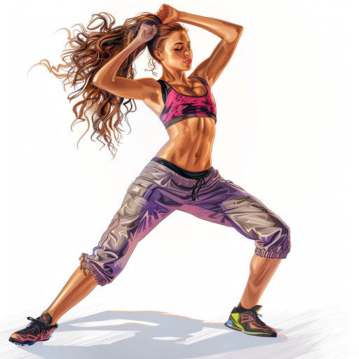 Zumba clipart in a photorealistic style on white background