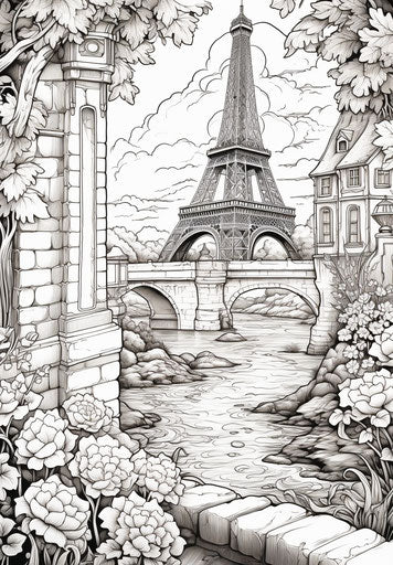 Adult nature and flower coloring pages