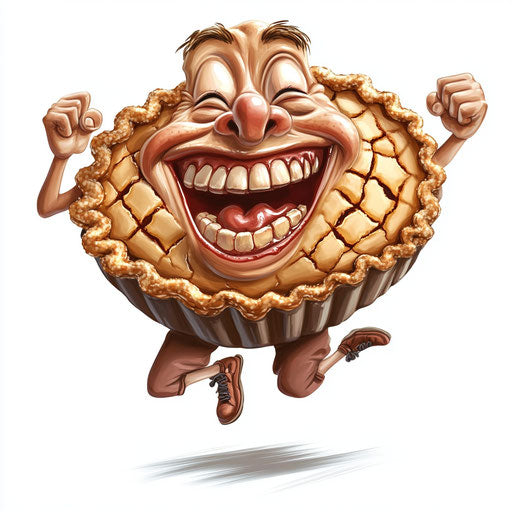 Eclectic Pie Caricature Clipart for Home Office Decor