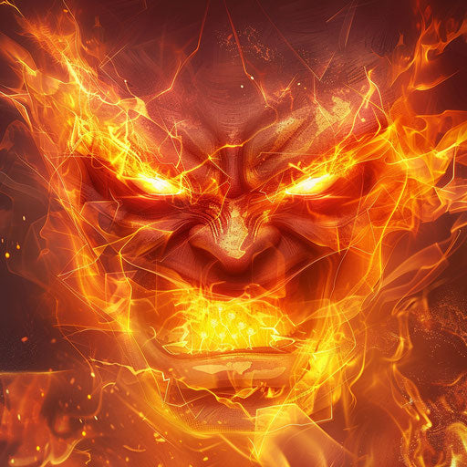 Angry emotion with flames