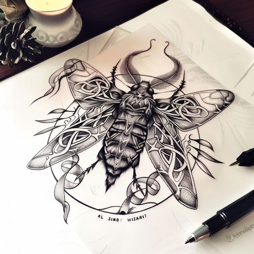Death Moth Tattoo Design Set
