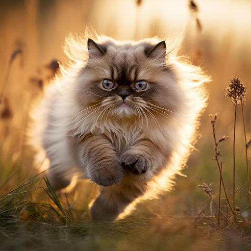 Himalayan cat running