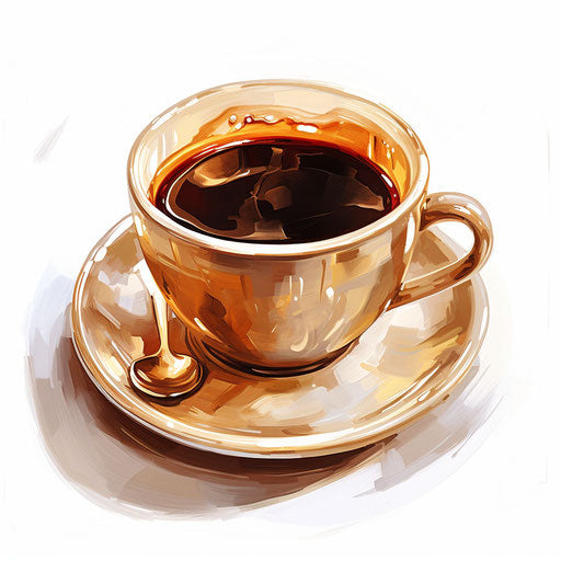 Coffee cup drawing in the style of Oil painting