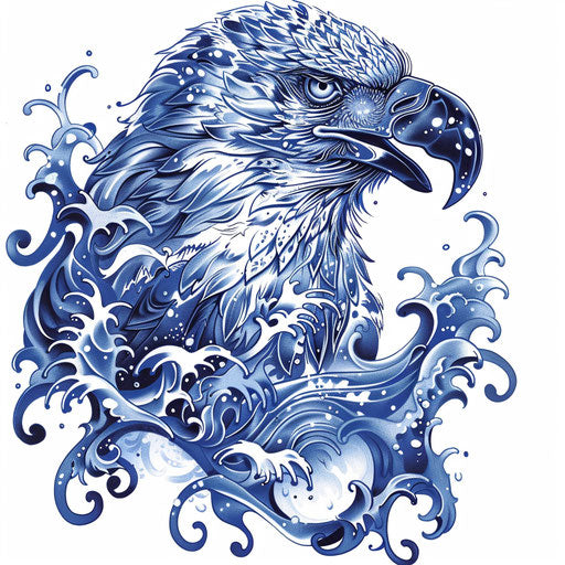 Nautical tattoo sketch of a Mexican eagle