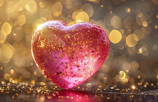 Pink heart with sparkles, gender-bending iconography