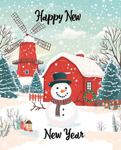 Joyful Happy New Year Card Greeting NYE Greeting Packs