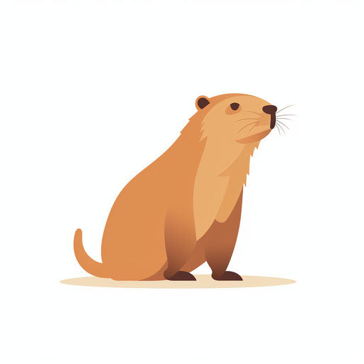 Minimalist style capybara clipart, on white background