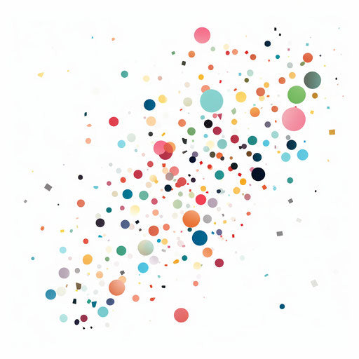 Confetti clipart in minimalist style, on white background