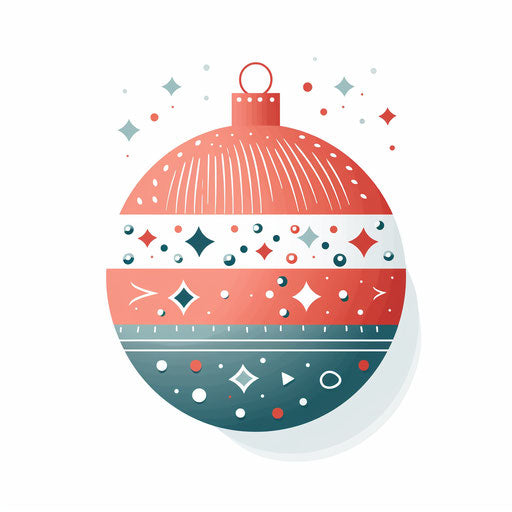 Minimalist Christmas ornament on white background