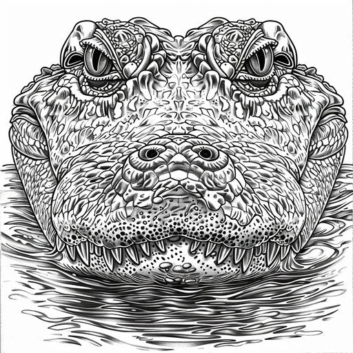 Alligator head emerging from water